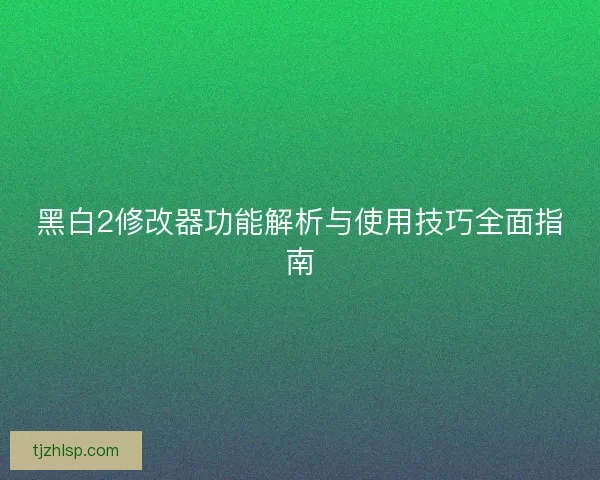 黑白2修改器功能解析与使用技巧全面指南